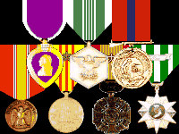 Purple Heart, Army Commendation Medal, USMC Good Conduct Medal, National Defense, Vietnam Service, Vietnam Campaign