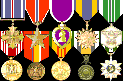 DFC, Bronze Star, Purple Heart, Air Medal, Army Commendation, Good Conduct, National Defense, Vietnam Service, RVN Military Merit, and RVN Campaign medals