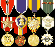 Bronze Star, Purple Heart, Air Medal, Army Commendation (multiple), Army Good Conduct, National Defense, Vietnam Service, Vietnam Campaign