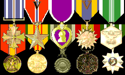 DFC, Bronze Star, Purple Heart, Air Medal (7 Awards), National Defense, Vietnam Service, RVN Military Merit, RVN Cross of Gallantry, RVN Campaign medals