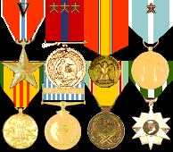 Bronze Star, Good Conduct (3), National Defense, Korean Service (2), Vietnam Service (2), UN Korean Service, RoK Service, RVN Campaign