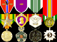 Bronze Star (3), Purple Heart (2), Army Commendation, National Defense, Vietnam Service, RVN National Order, RVN Gallantry Cross, RVN Campaign medals