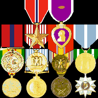 Bronze Star, Purple Heart (2), USMC Good Conduct, Army Good Conduct, National Defense (2), Korean Service, Vietnam Service, UN Service, RoK War Service, RVN Campaign