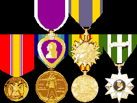 Purple Heart, Air Medal, National Defense, Antarctic Service, Vietnam Service, Vietnam Campaign